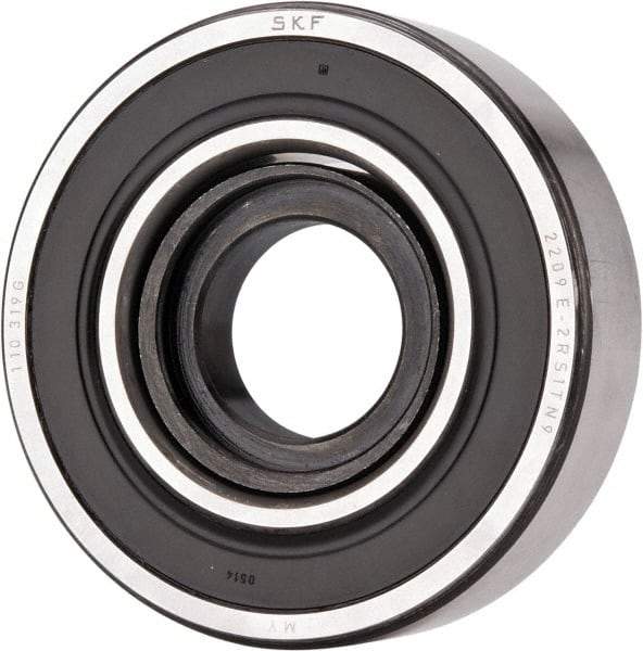 SKF - 45mm Bore Diam, 85mm OD, Double Seal Self Aligning Radial Ball Bearing - 23mm Wide, 2 Rows, Round Bore, 2,380 Lb Static Capacity, 7,310 Lb Dynamic Capacity - Benchmark Tooling