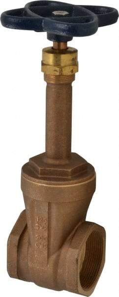 NIBCO - 2" Pipe, Class 125, Threaded Bronze Solid Wedge Rising Stem Gate Valve - 200 WOG, 125 WSP, Screw-In Bonnet - Benchmark Tooling