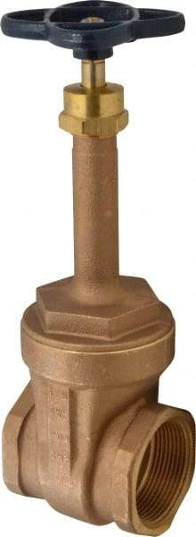 NIBCO - 2-1/2" Pipe, Class 125, Threaded Bronze Solid Wedge Rising Stem Gate Valve - 200 WOG, 125 WSP, Screw-In Bonnet - Benchmark Tooling