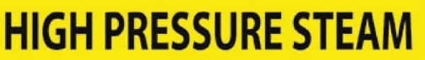NMC - Pipe Marker with High Pressure Steam Legend and No Graphic - 3/4 to 1-1/4" Pipe Outside Diam, Black on Yellow - Benchmark Tooling