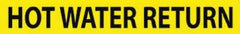 NMC - Pipe Marker with Hot Water Return Legend and No Graphic - 3/4 to 1-1/4" Pipe Outside Diam, Black on Yellow - Benchmark Tooling
