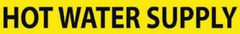 NMC - Pipe Marker with Hot Water Supply Legend and No Graphic - 3/4 to 1-1/4" Pipe Outside Diam, Black on Yellow - Benchmark Tooling