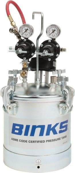 Binks - Paint Sprayer Pressure Tank - 2.8 Gallon Pressure Pot with Agitator and 2 Regulators, Compatible with Pressure Tank and Spray Guns - Benchmark Tooling