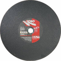Sait - 16" Aluminum Oxide Cutoff Wheel - 1/8" Thick, 1" Arbor, 4,800 Max RPM, Use with Portable Tools - Benchmark Tooling