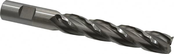 Weldon - 3/4" Diam, 4" LOC, 4 Flute High Speed Steel Roughing & Finishing Square End Mill - Uncoated, 6-1/4" OAL, 3/4" Shank Diam, Weldon Shank, 30° Helix, Non-Centercutting - Benchmark Tooling