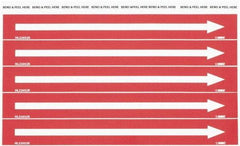 NMC - Pipe Marker with No Legend and Arrow Graphic - 3/4 to 1-1/4" Pipe Outside Diam, White on Red - Benchmark Tooling
