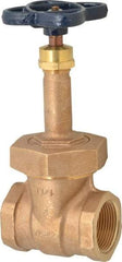 NIBCO - 1-1/4" Pipe, Class 150, Threaded Bronze Solid Wedge Rising Stem Gate Valve - 300 WOG, 150 WSP, Bolted Bonnet - Benchmark Tooling