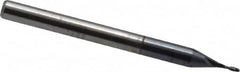 Accupro - 1/32", 3/32" LOC, 1/8" Shank Diam, 1-1/2" OAL, 2 Flute, Solid Carbide Square End Mill - Single End, AlTiN Finish, Spiral Flute, 30° Helix, Centercutting, Right Hand Cut, Right Hand Flute - Benchmark Tooling
