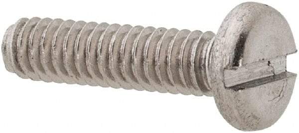 Value Collection - M2x0.40 Metric Coarse, 8mm Length Under Head Slotted Drive Machine Screw - Pan Head, Grade 18-8 & A2 Stainless Steel, Uncoated, Without Washer - Benchmark Tooling
