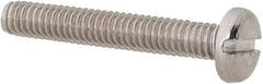 Value Collection - M2.5x0.45 Metric Coarse, 16mm Length Under Head Slotted Drive Machine Screw - Pan Head, Grade 18-8 & A2 Stainless Steel, Uncoated, Without Washer - Benchmark Tooling
