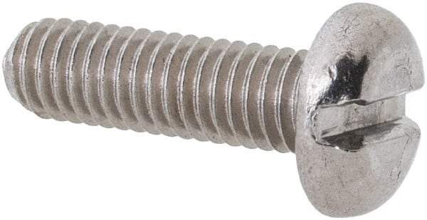 Value Collection - M3x0.50 Metric Coarse, 10mm Length Under Head Slotted Drive Machine Screw - Pan Head, Grade 18-8 & A2 Stainless Steel, Uncoated, Without Washer - Benchmark Tooling