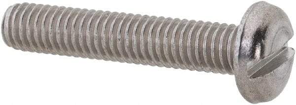 Value Collection - M3x0.50 Metric Coarse, 16mm Length Under Head Slotted Drive Machine Screw - Pan Head, Grade 18-8 & A2 Stainless Steel, Uncoated, Without Washer - Benchmark Tooling