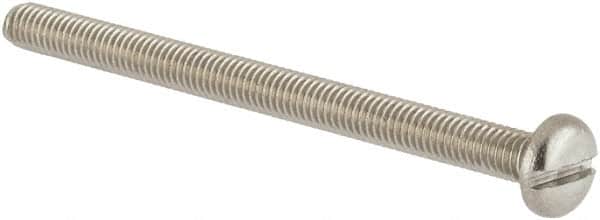 Value Collection - M3x0.50 Metric Coarse, 40mm Length Under Head Slotted Drive Machine Screw - Pan Head, Grade 18-8 & A2 Stainless Steel, Uncoated, Without Washer - Benchmark Tooling