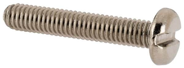 Value Collection - M3.5x0.60 Metric Coarse, 20mm Length Under Head Slotted Drive Machine Screw - Pan Head, Grade 18-8 & A2 Stainless Steel, Uncoated, Without Washer - Benchmark Tooling