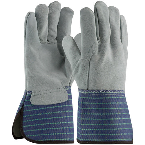 82-5066/S Split Leather Palm - Silver Series - A/B Select Shoulder - Full Leather Back - Rubberized GT - Exact Industrial Supply