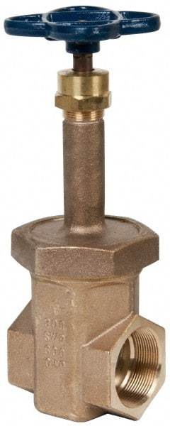 NIBCO - 2" Pipe, Class 300, Threaded Bronze Alloy Solid Wedge Rising Stem Gate Valve - 600 WOG, 300 WSP, Union Bonnet - Benchmark Tooling
