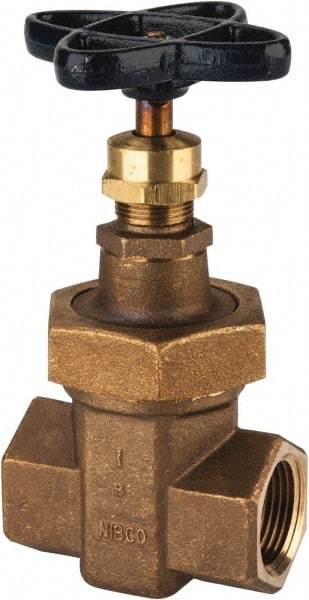 NIBCO - Class 300, Threaded Bronze Alloy Solid Wedge Stem Gate Valve with Stainless Steel Trim - 600 WOG, 300 WSP, Union Bonnet - Benchmark Tooling