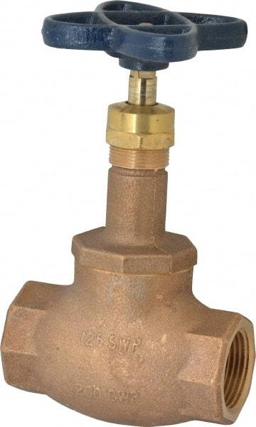 NIBCO - 1" Pipe, Threaded Ends, Bronze Integral Globe Valve - Bronze Disc, Screw-In Bonnet, 200 psi WOG, 125 psi WSP, Class 125 - Benchmark Tooling