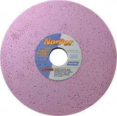 Norton - 8" Diam x 1-1/4" Hole x 1/2" Thick, H Hardness, 60 Grit Surface Grinding Wheel - Aluminum Oxide, Type 1, Medium Grade, 3,600 Max RPM, Vitrified Bond, No Recess - Benchmark Tooling