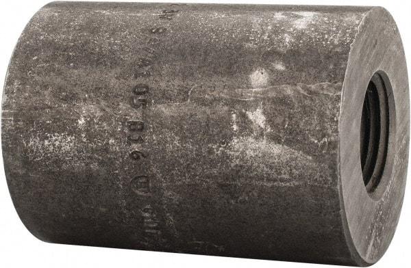 Made in USA - Size 1 x 1/2", Class 3,000, Forged Carbon Steel Black Pipe Reducing Coupling - 3,000 psi, Threaded End Connection - Benchmark Tooling