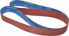 Norton - 1-1/2" Wide x 60" OAL, 120 Grit, Ceramic Abrasive Belt - Ceramic, Fine, Coated, Y Weighted Cloth Backing, Series R981 - Benchmark Tooling