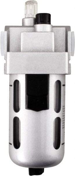 PRO-SOURCE - 3/4" NPT, 145 Max psi Heavy Duty Modular Lubricator - Polycarbonate Bowl with Metal Guard, with Sight Glass, Aluminum Die Cast Body, 255 CFM, 140°F Max Temp, 3.54" Wide x 10-3/4" High - Benchmark Tooling