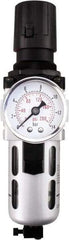 PRO-SOURCE - 3/4" NPT Port Heavy Duty 1 Piece Filter/Regulator FRL Unit - Polycarbonate Bowl, 149 SCFM, 145 Max psi, 14.6" High, Manual Drain - Benchmark Tooling
