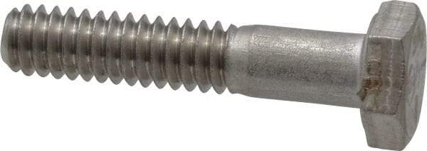 Made in USA - 1/4-20 UNC, 1-1/4" Length Under Head Hex Head Cap Screw - Grade 18-8 Stainless Steel, Uncoated, 7/16" Hex - Benchmark Tooling