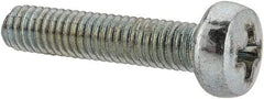 Value Collection - M3x0.50, 14mm Length Under Head Phillips Drive Machine Screw - Pan Head, Grade 4.8 Steel, Zinc-Plated Finish, Without Washer - Benchmark Tooling