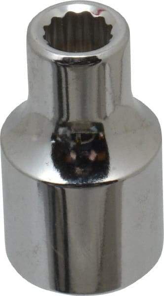 Proto - 1/2" Drive, Standard Hand Socket - 12 Points, 1-1/2" OAL, Alloy Steel, Chrome Finish - Benchmark Tooling