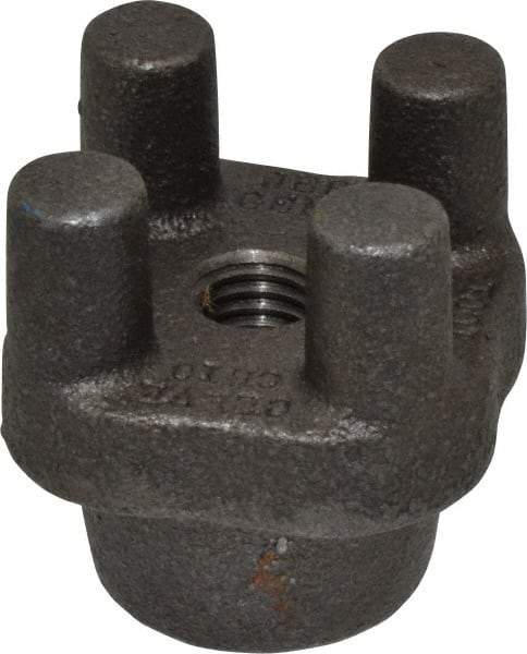 Jergens - 2-1/2" Diam, 2-3/8" High, 9/16" Thread, Tapped Bar Knob - 1-3/4" Projection, 1-1/2" Hub Diam, ASTM 32510 Malleable - Benchmark Tooling
