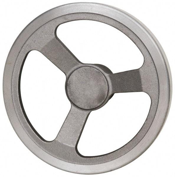 Jergens - 8", 3 Spoke Offset Handwheel - 2" Hub, Aluminum Alloy, Plain Finish - Benchmark Tooling