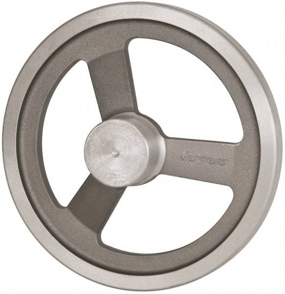 Jergens - 10", 3 Spoke Offset Handwheel - 2-3/8" Hub, Aluminum Alloy, Plain Finish - Benchmark Tooling