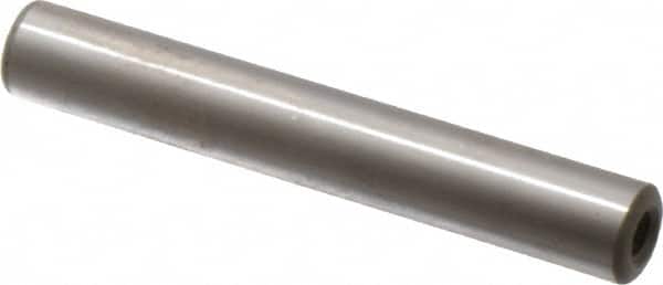 Jergens - 3/8" Diam x 2-1/2" Pin Length C-1215 Alloy Steel Pull Out Dowel Pin - C 47-58 & C 60-64 (Surface) Hardness, 1 Beveled & 1 Threaded End - Benchmark Tooling