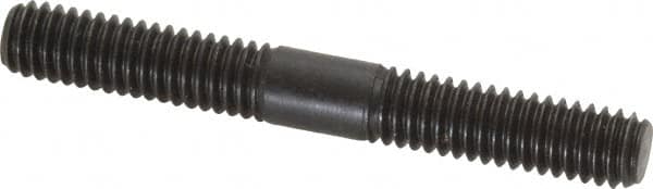 Jergens - 5/16-18 2-1/2" OAL Equal Double Threaded Stud - Alloy Steel, Black Oxide Finish, 15/16" Equal Thread Length - Benchmark Tooling