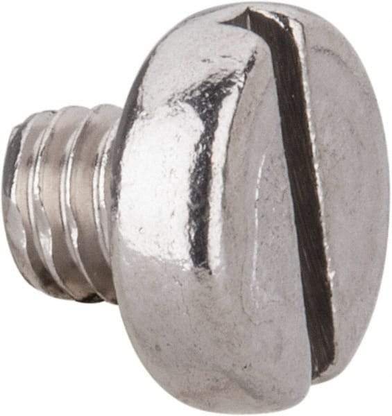 Value Collection - M4x0.70 Metric Coarse, 4mm Length Under Head Slotted Drive Machine Screw - Pan Head, Grade 18-8 & A2 Stainless Steel, Uncoated, Without Washer - Benchmark Tooling