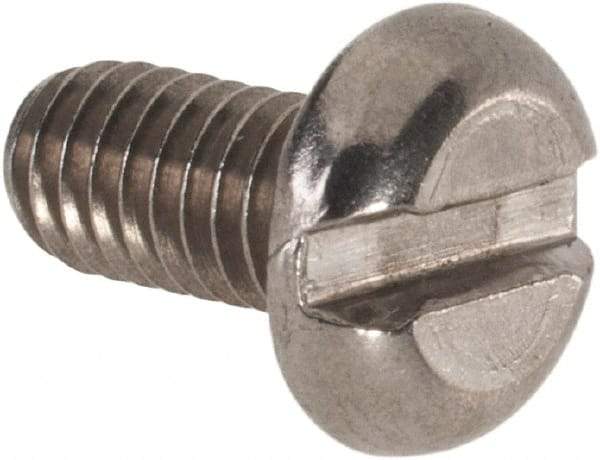 Value Collection - M4x0.70 Metric Coarse, 8mm Length Under Head Slotted Drive Machine Screw - Pan Head, Grade 18-8 & A2 Stainless Steel, Uncoated, Without Washer - Benchmark Tooling