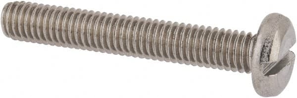 Value Collection - M6x1.00 Metric Coarse, 40mm Length Under Head Slotted Drive Machine Screw - Pan Head, Grade 18-8 & A2 Stainless Steel, Uncoated, Without Washer - Benchmark Tooling