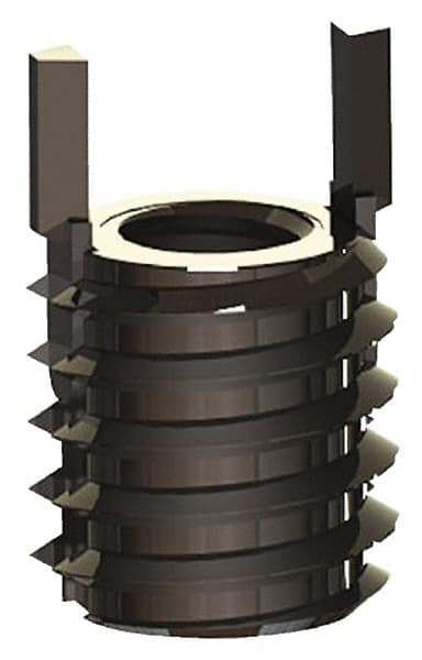 Jergens - M4x0.70 Internal, M8x1.25 External, Metric Coarse, 8mm Insert Length, Heavy Duty Keylocking Thread Inserts - Stainless Steel, Passivated Finish, Grade 303, 6H Internal Class of Fit, 6G External Class of Fit, Use Tool 215-064763 - Benchmark Tooling