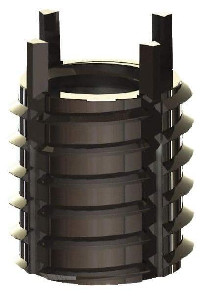 Jergens - 3/4-16 Internal, 1-1/4 - 12 External, UNF, 1-1/8" Insert Length, Extra Heavy Duty Keylocking Thread Inserts - Stainless Steel, Passivated Finish, Grade 303, 2B Internal Class of Fit, 2A External Class of Fit, Use Tool 215-064741 - Exact Industrial Supply