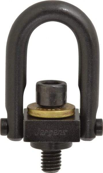 Jergens - 1,000 Lb Load Capacity Safety Engineered Center Pull Hoist Ring - 12 Ft/Lb Torque, 3/8 - 16 Thread, 4140 Alloy Steel, Black Oxide Finish - Benchmark Tooling