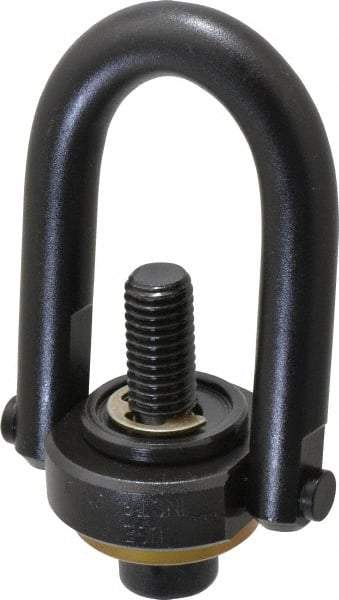 Jergens - 2,500 Lb Load Capacity Safety Engineered Center Pull Hoist Ring - 28 Ft/Lb Torque, 1/2 - 13 Thread, 4140 Alloy Steel, Black Oxide Finish - Benchmark Tooling
