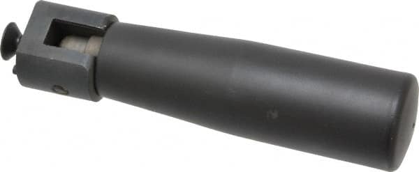 Elesa - M6x1.0 Stem, Revolving (Folding) Handwheel & Machine Handle - Technopolymer Cylindrical Handle, Steel Stem, 3.54" Handle Length, 4.65" OAL - Benchmark Tooling