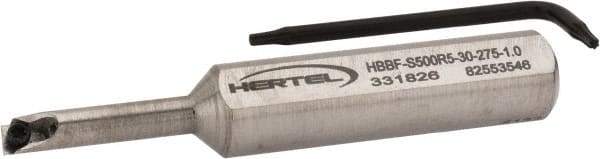 Hertel - 0.275" Min Bore Diam, 3" OAL, 1/2" Shank Diam, HBBF Indexable Boring Bar - 1" Max Bore Depth, TD.. Insert, Screw Holding Method - Benchmark Tooling