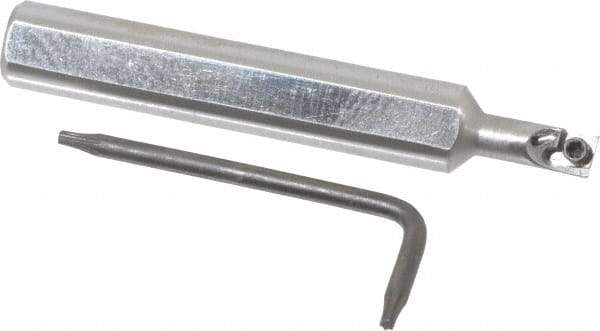 Hertel - 0.208" Min Bore Diam, 2-1/2" OAL, 3/8" Shank Diam, HBBC Indexable Boring Bar - 1/2" Max Bore Depth, CD.. Insert, Screw Holding Method - Benchmark Tooling