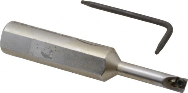 Hertel - 0.23" Min Bore Diam, 2-3/4" OAL, 1/2" Shank Diam, HBBC Indexable Boring Bar - 1" Max Bore Depth, CD.. Insert, Screw Holding Method - Benchmark Tooling