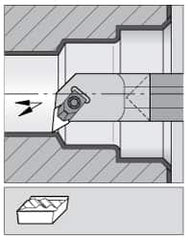 Kennametal - NP.., 5° Lead Angle E-NKLC Internal Left Hand Indexable Profiling Toolholder - 5/8" Shank Width, 10" Long, Carbide, Through Coolant - Benchmark Tooling