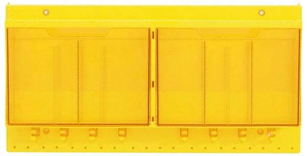 Master Lock - 1 Piece, Empty Polycarbonate Lockout Device and Tag Station - 22 Inch Wide x 11 Inch High x 4-1/8 Inch Deep, Yellow - Benchmark Tooling