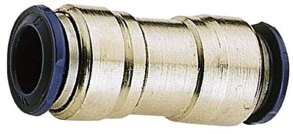 Alpha Technologies - 1/4" Outside Diam, Nickel Plated Brass Push-to-Connect Union - 250 Max psi, Tube to Tube Connection, Buna O-Ring - Benchmark Tooling