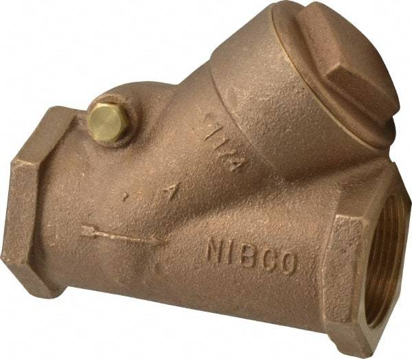 NIBCO - 1-1/4" Bronze Check Valve - Y-Pattern, FNPT x FNPT, 400 WOG - Benchmark Tooling